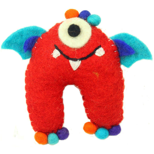 One-Eyed Winged Monster Tooth Pillow by Global Groove