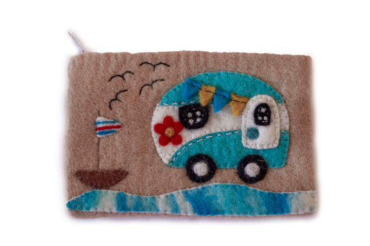 Camper Van Pouch Hand Crafted Felt