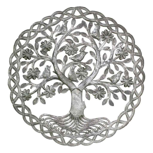 Dancing Tree of Life Steel Drum Wall Art, 24" - Croix des Bouquets